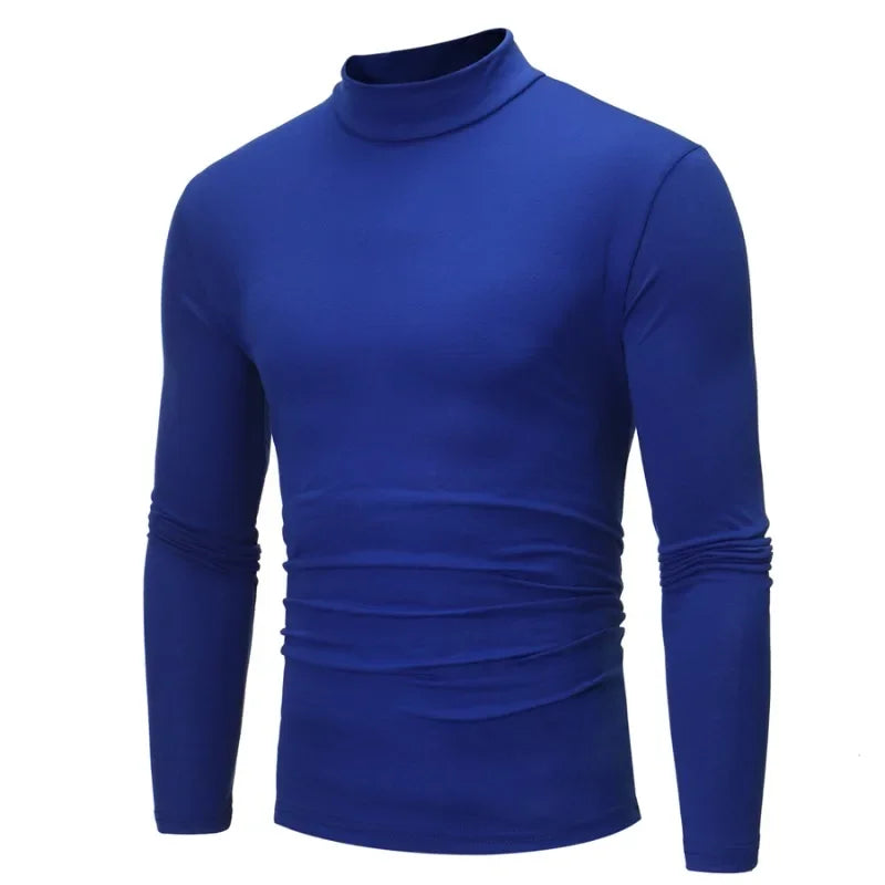 Men Thermal Underwear Tops Autumn Thermal Shirt Clothes Men's Tights High Neck Thin Slim Fit Long Sleeve T-shirt Base Tee XXXL