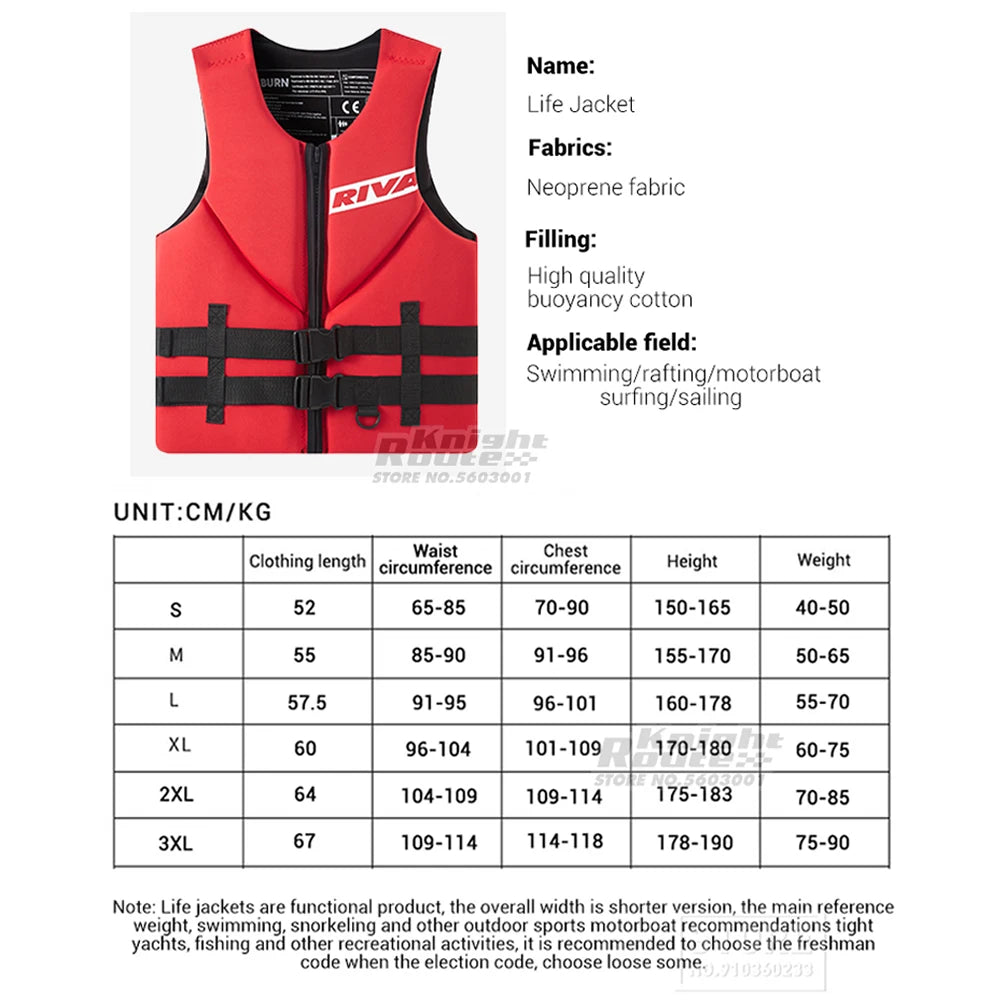 Adults Life Vest Motorboats Life vest Kayak Surf Wakeboard Fishing Raft Boat Swimming RescueVest Drifting  Safety Life Jacket