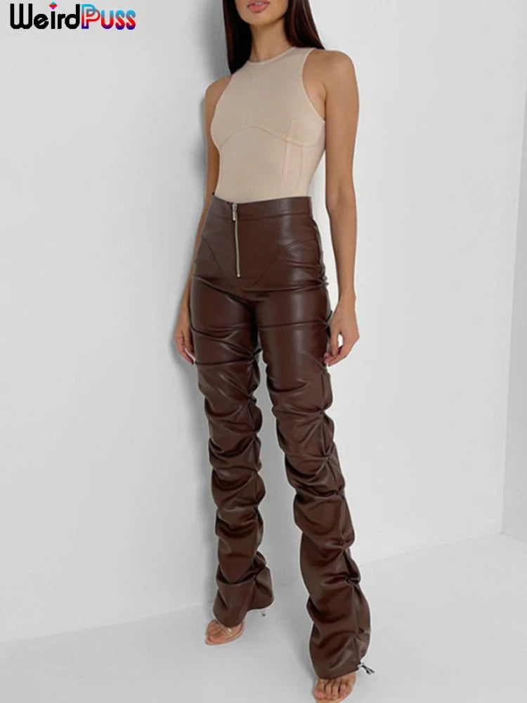 Weird Puss Faux Leather Pants