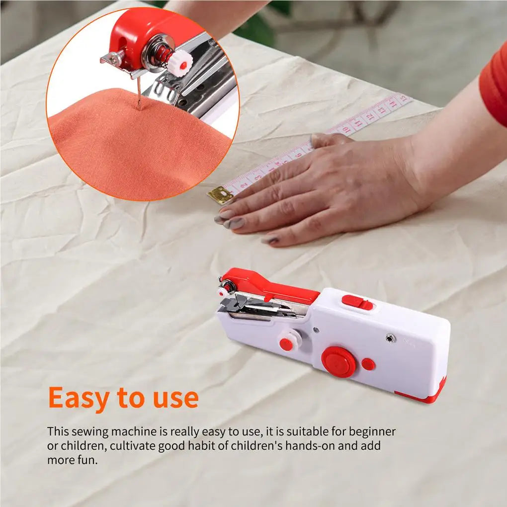 Handheld Sewing Machine Mini Compact Lightweight Portable Battery Powered Electric Sewing Machine Easy Operation Handy