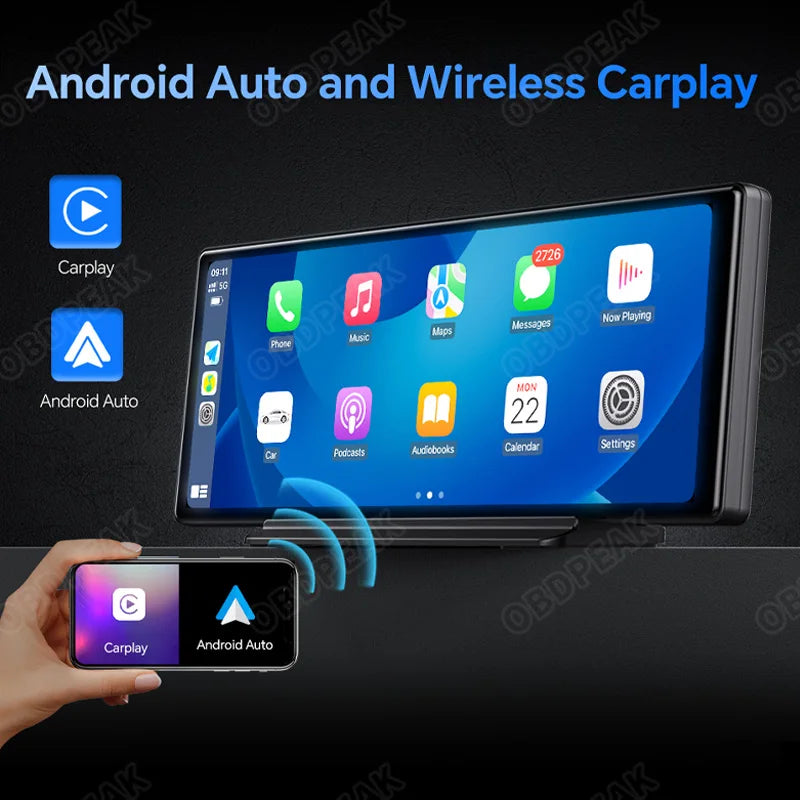 T30 10.26 AI Screen Dash Cam Android 12 System Carplay Android AUTO 5G WIFI GPS Navigation Rearview Mirror Camera Video Recorder