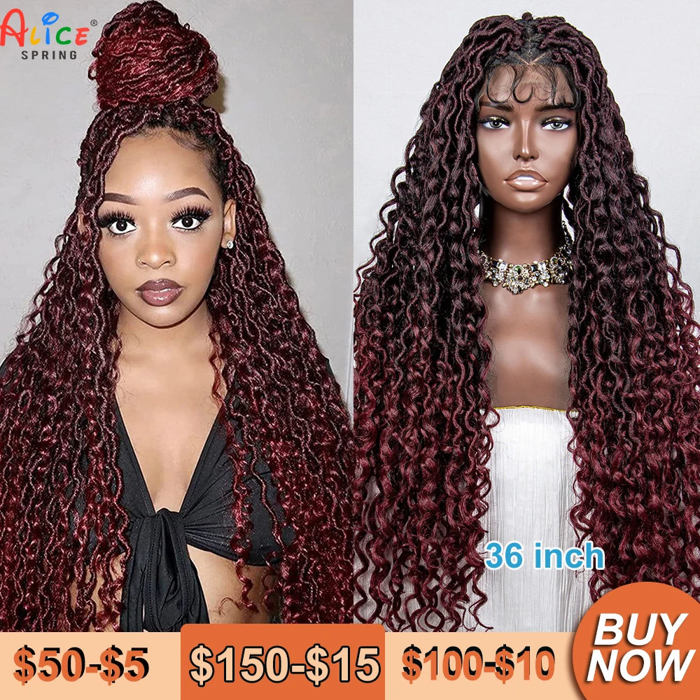 36 Inches Synthetic Full Lace Front Wig with Baby Hair Pre-plucked Full Lace