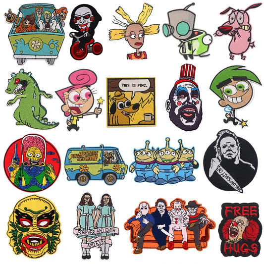 Halloween Embroidered Patches for Clothing Stickers Iron on Patches Stripes DIY Appliques Patches on Clothing Badges Stickers