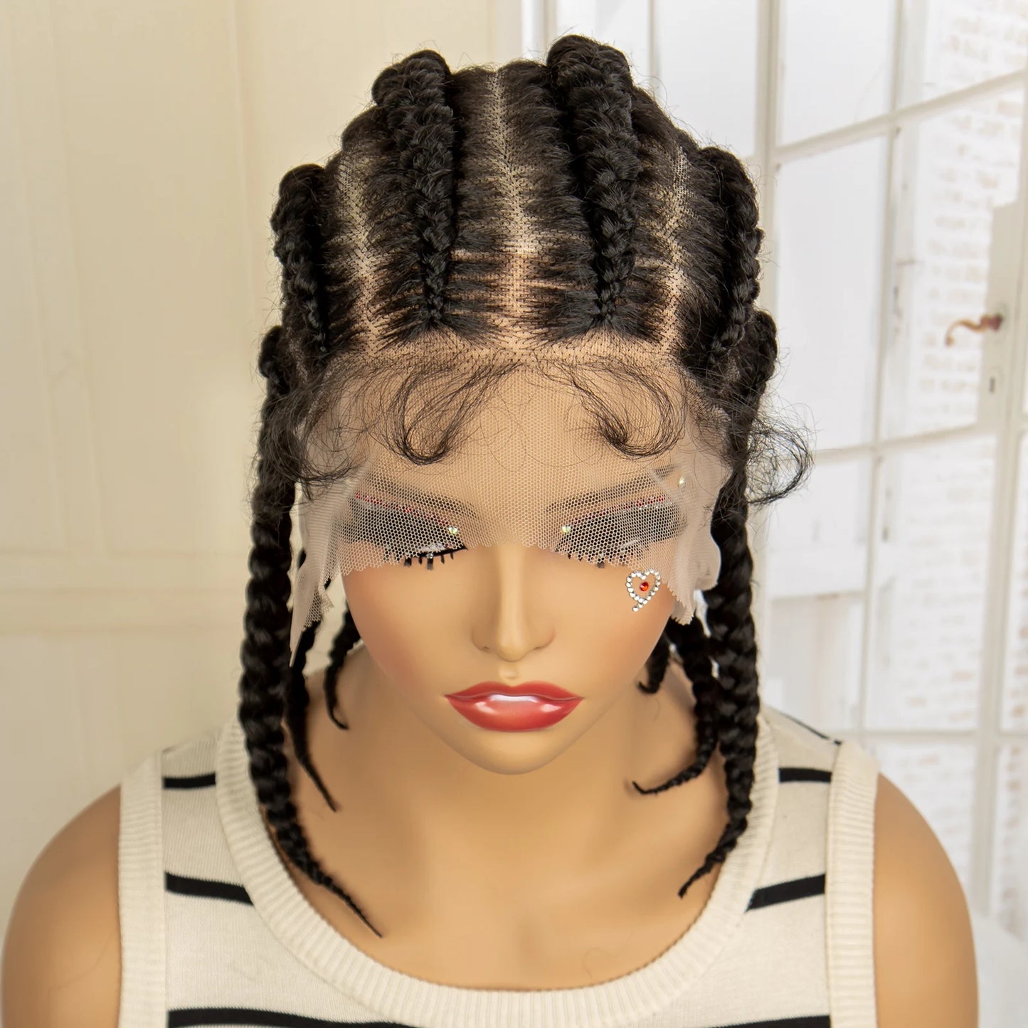 Synthetic Full Lace Cornrow Box Braids Wig 14Inches