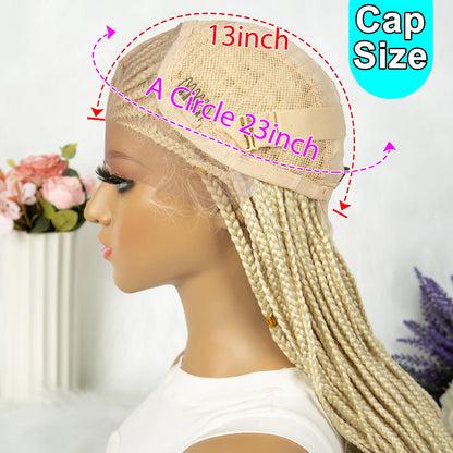 Synthetic Lace Front Synthetic Box Braided Wig Braids Wig Knotless African Braiding Wig With HairCorrow Braided Wigs