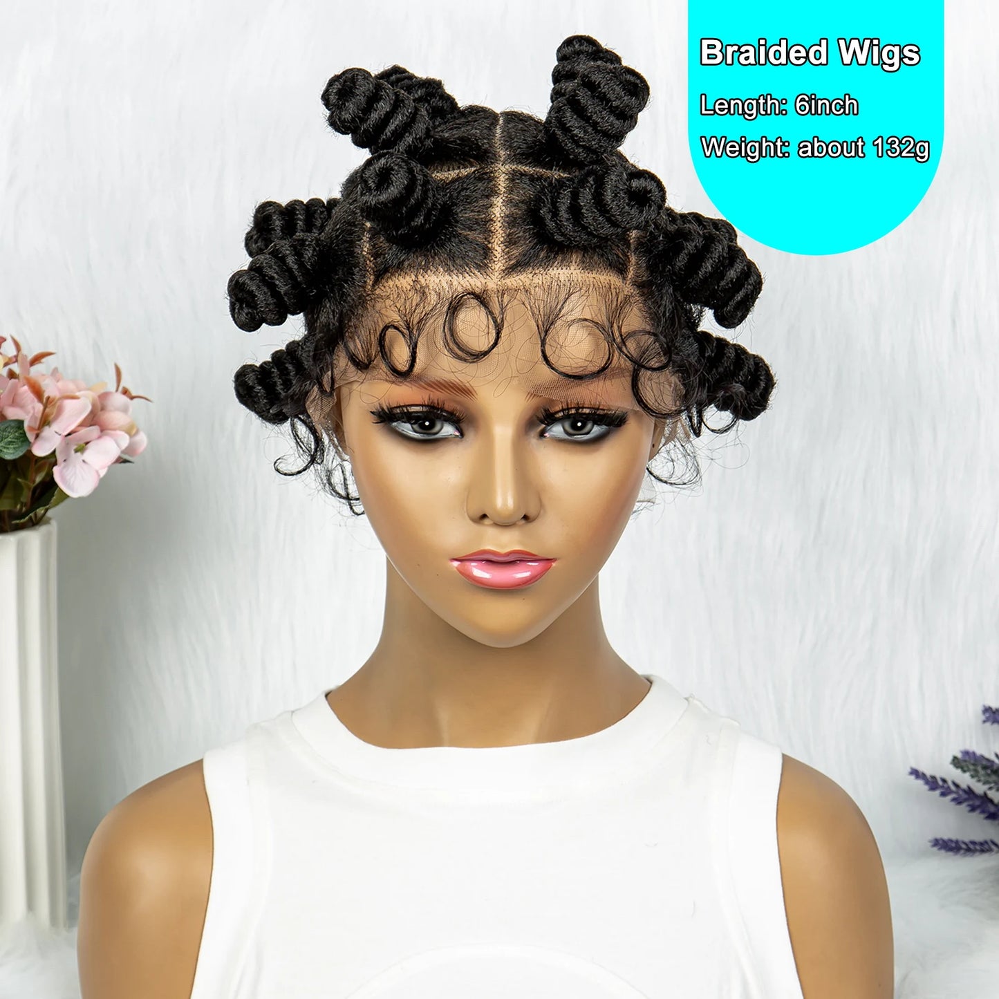 Bantu knots Synthetic Full Lace