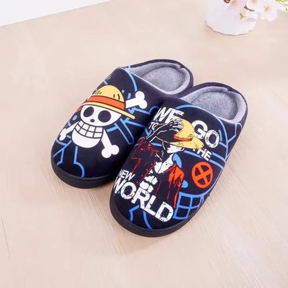 Anime ONE PIECE Luffy Warm Plush Slippers