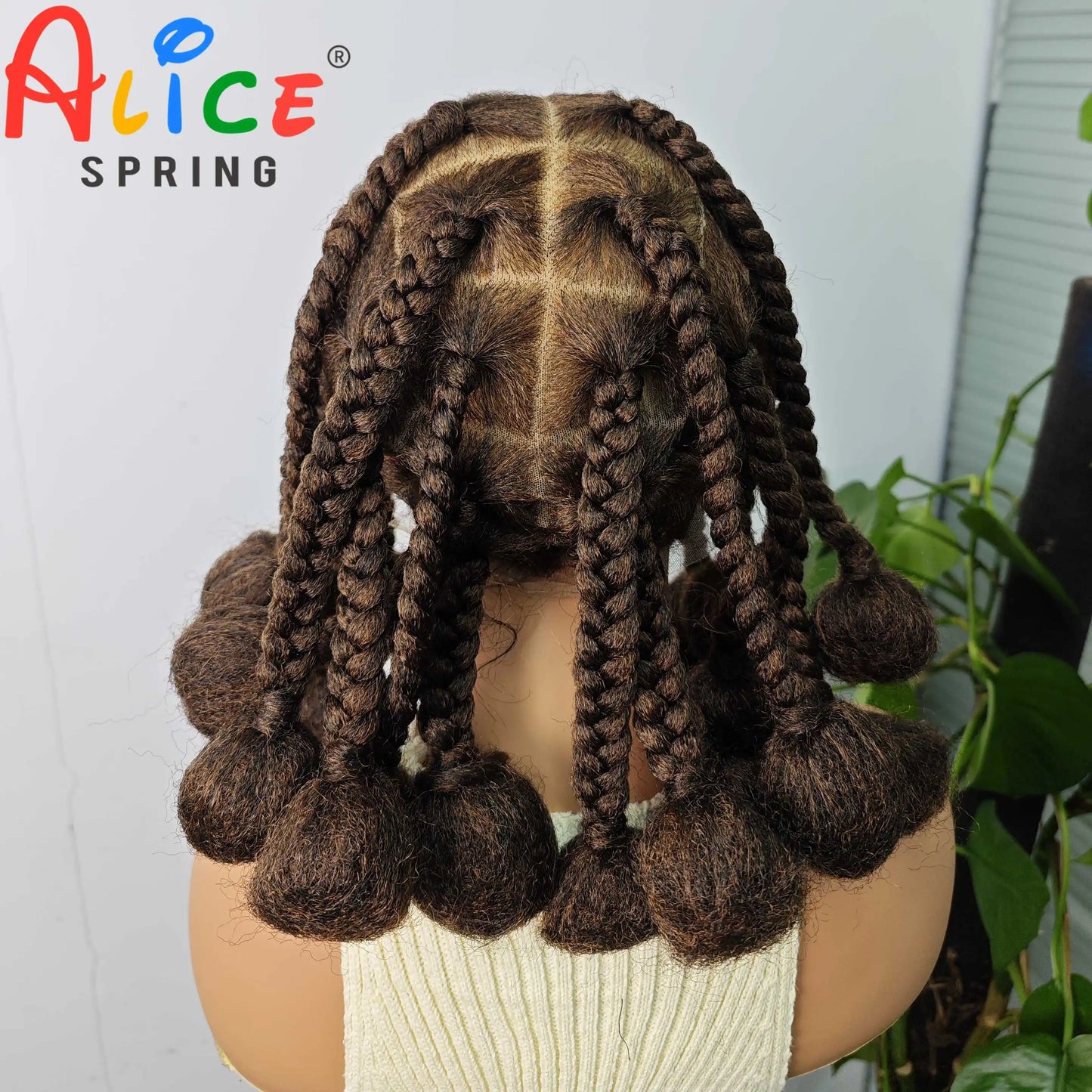 12 Inches Natural Color Synthetic Braided Wigs Transparent Lace Front Kontless Box Braiding Wigs With Baby Hair for Black Women