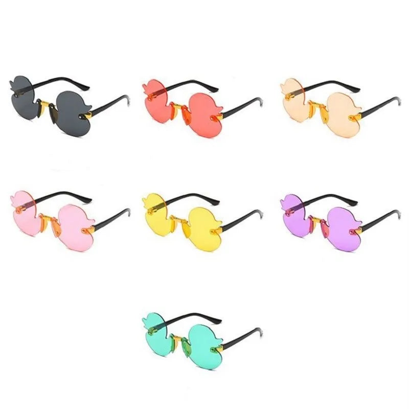 Rimless Cartoon Duck Shape Sunglass