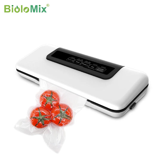 BioloMix Sellador al vacío, máquina automática de ahorro de alimentos para conservación de alimentos, modo seco y húmedo para Sous Vide, 10 bolsas de sellado al vacío