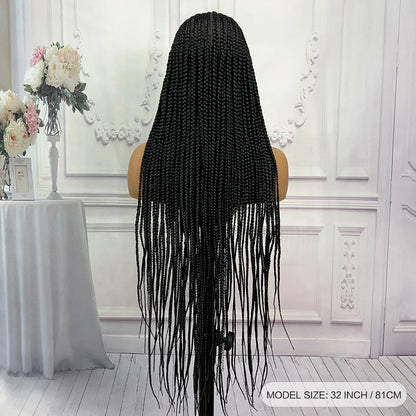 32 Inch Synthetic 13x9 Lace Front with Baby Hair Natural Knotless Braided Lace