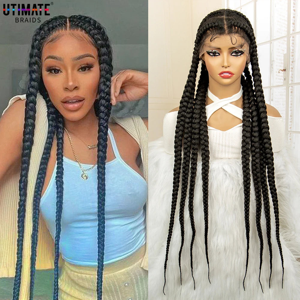 34 inches Synthetic Full Lace Braided Wig