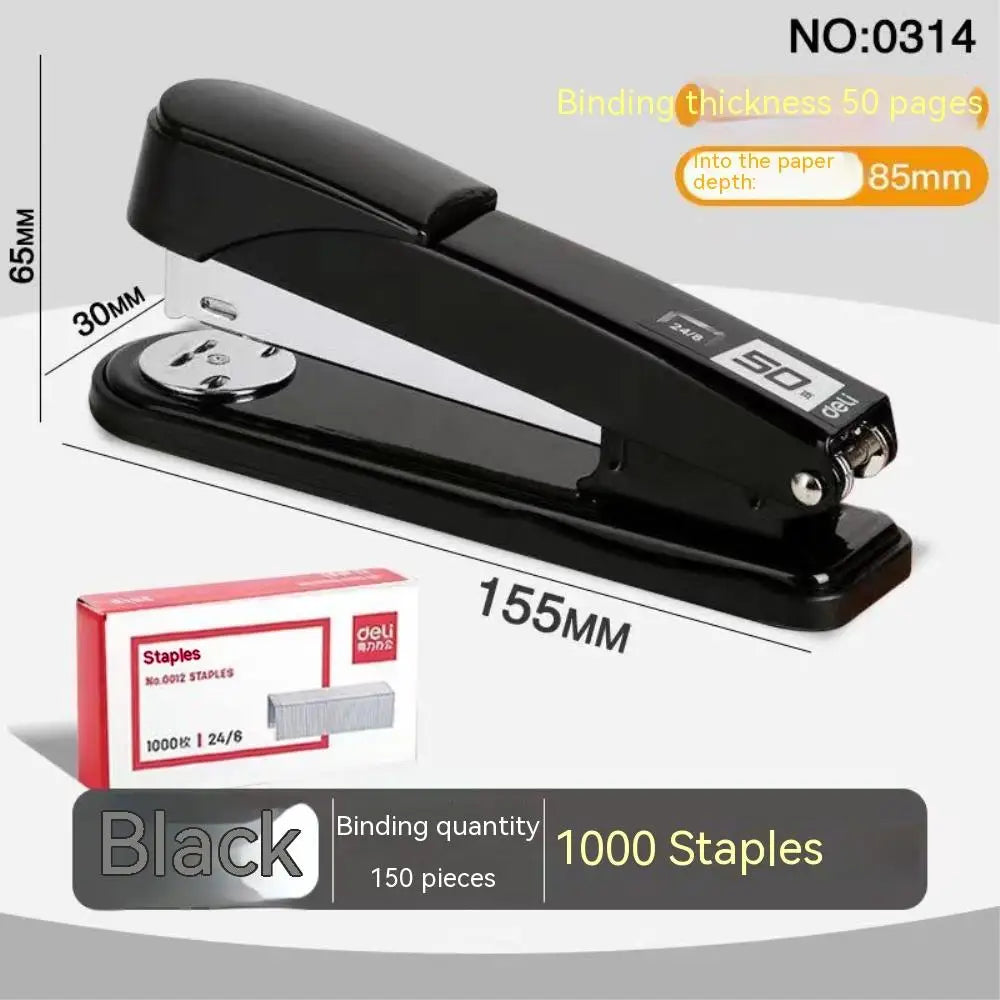 Manual Stapler 30/50 Sheets Effortless Stapler Paper Book Binding Stapling Machine School Office Supplies with 1000 Staples