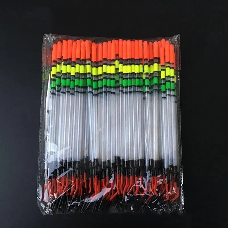 80PCS/Set Thickened Vertical Fishing Float Conspicuous Color Fish Gear Outdoor Automatic Reminder Stick Buoy Bobber Lure