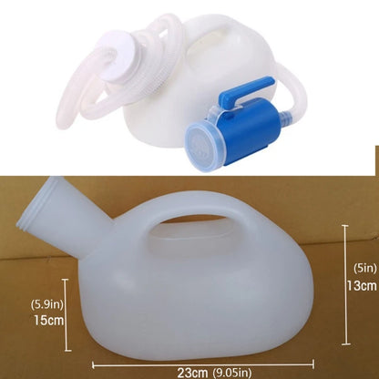 Men Reusable Pee Jug Male Urine Bottle Long Tube with Lid Portable Thicken Men's Potty 2000ml for Hospital Camping Car