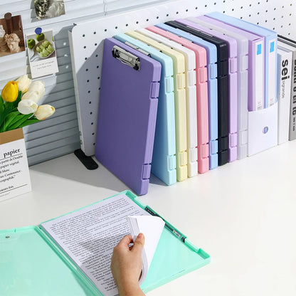 A4 Clipboard Folder Box with Board Clip Storage and Multifunctional Design Providing Efficient for Students and Professionals