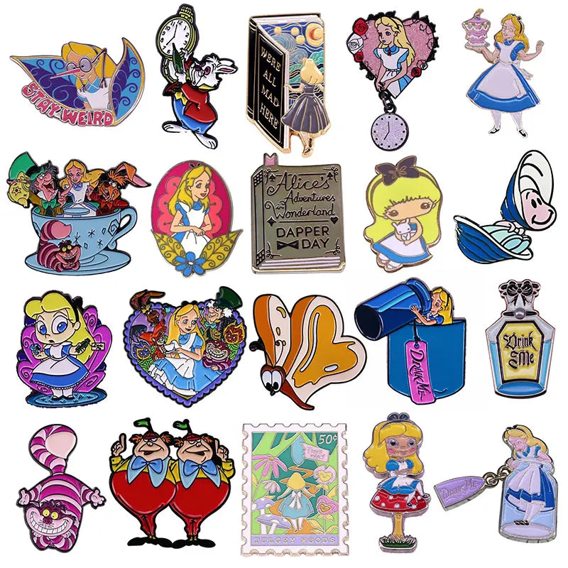 Alice In Wonderland Enamel Pins