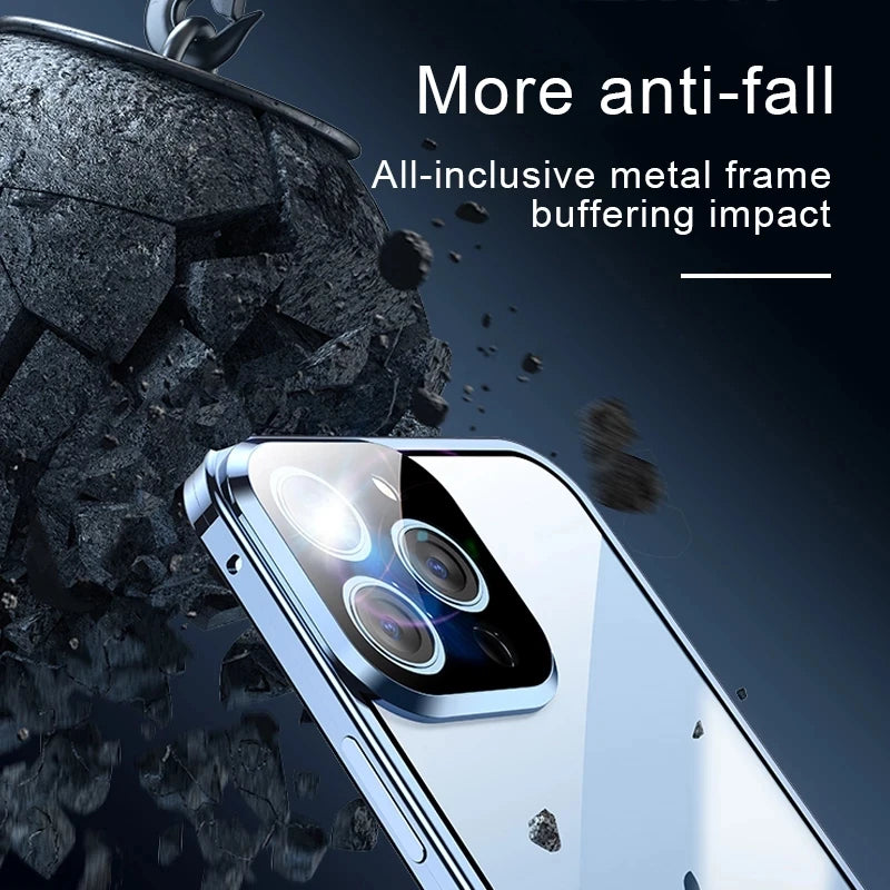 360°Full Protection Metal Magnetic Snap Lock iPhone Case