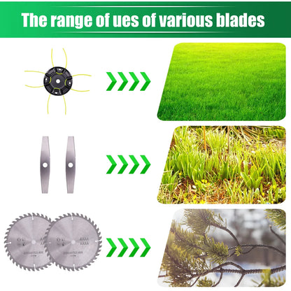 3 in 1 Cordless Electric Lawn Mower Brushless Motor Grass Trimmer Adjustable Length Angle Telescopic Pruning Tools Wire Wheel