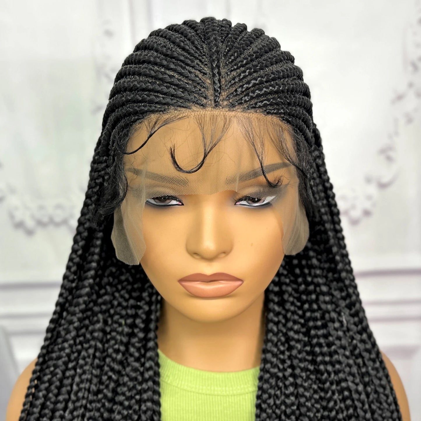 32 Inch Synthetic 13x9 Lace Front with Baby Hair Natural Knotless Braided Lace