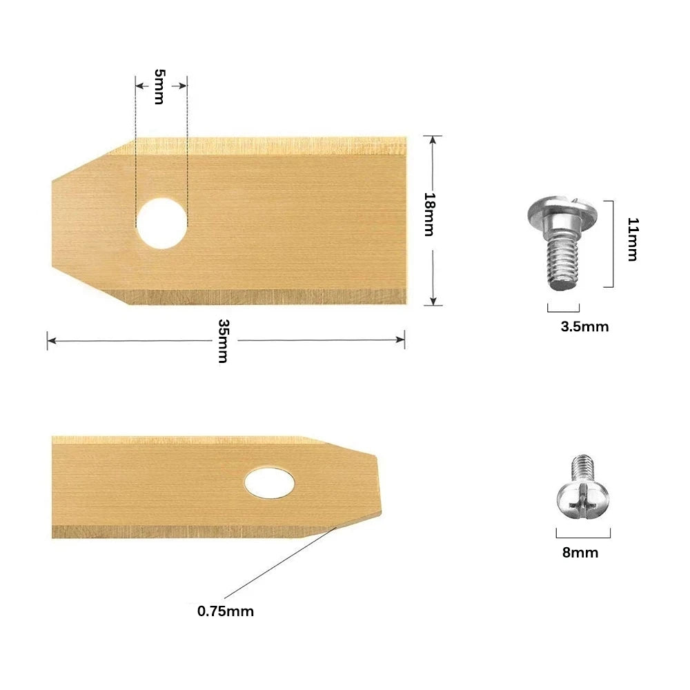 Lawn Robot Blade 0.75MM Titanium Coated stainless steel Lawn Mower Blade Replacement + Screw Parts for Husqvarna Automower