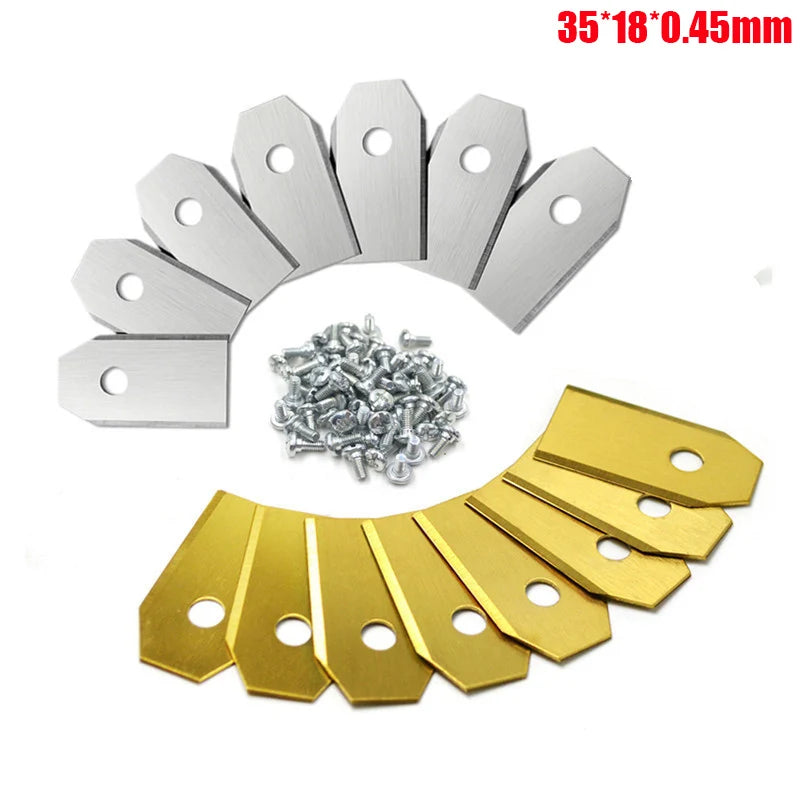 35*18*0.45mm Lawn Robot Blade Gold Silver Lawn Mover Replacement Blade For Gardena Husqvarna Automower yardforce Garden Tools