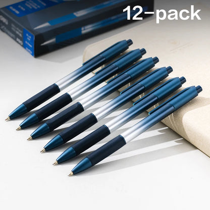 DELI 12pcs Smooth Ballpoint Pen Low Viscosity Ink Refill Signing 0.7mm Black Blue School Supplies Writing Tools Stationery