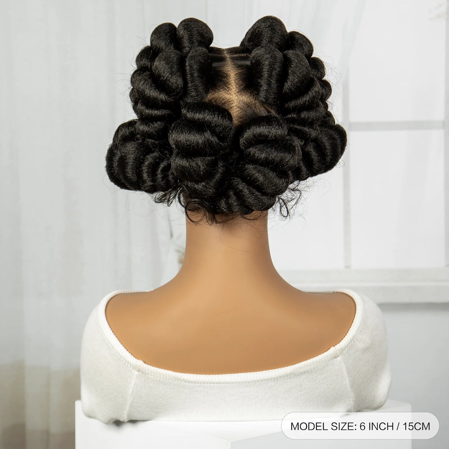 Full Lace Handmade Bantu Braided Wigs with Baby Hair Synthetic Natural Braided Lace