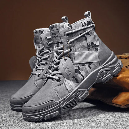 Camouflage Desert Boots High-top Sneakers Non-slip Work Shoes