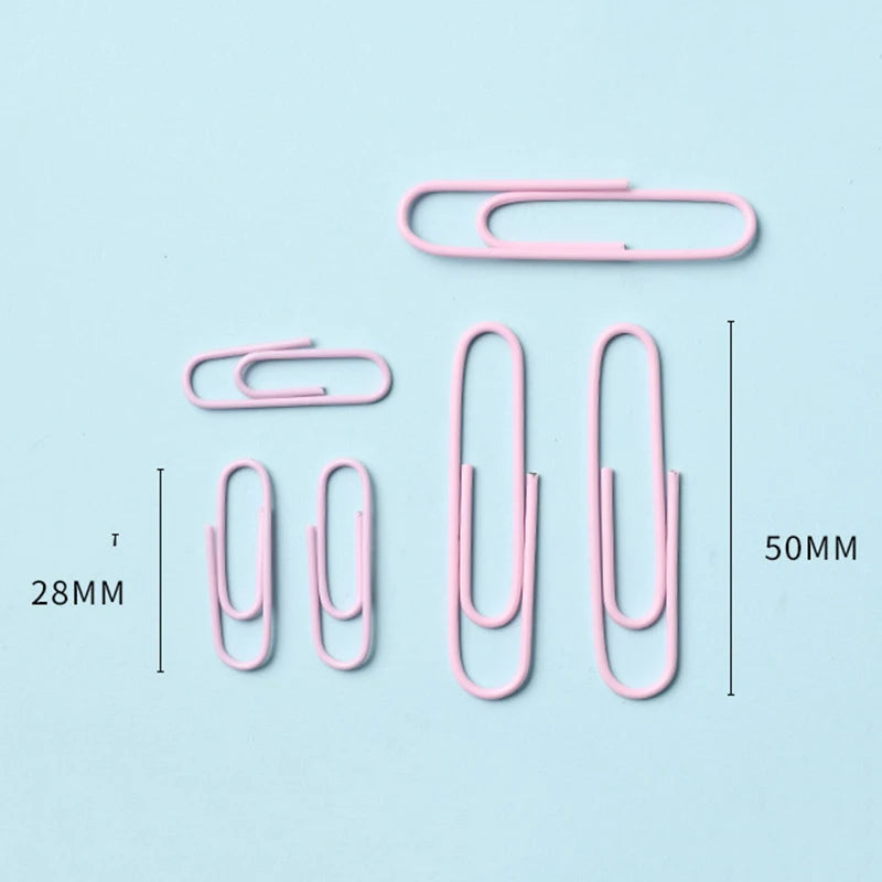 20/50pcs Macaron Color Paper Clip Metal Binding Clips Paperclips Bookmarks School Office Supplies Lovely Stationery