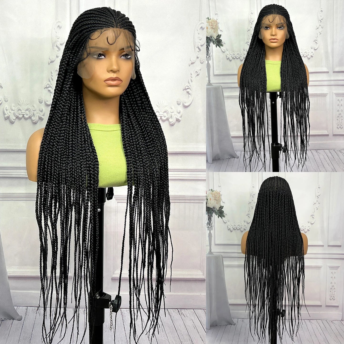 32 Inch Synthetic 13x9 Lace Front with Baby Hair Natural Knotless Braided Lace