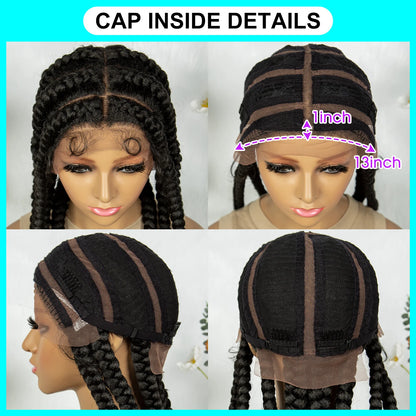 Kima 13*1 Lace Frontal Wig Synthetic Cornrow Braided Wigs 8 Dutches