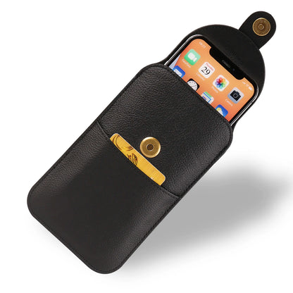 Cow Genuine Leather Phone Belt Clip Case Holder For iPhone