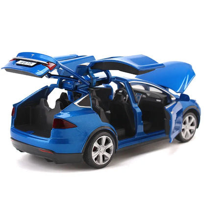 Tesla Model X90 High Simulation Metal Model Acousto-optic