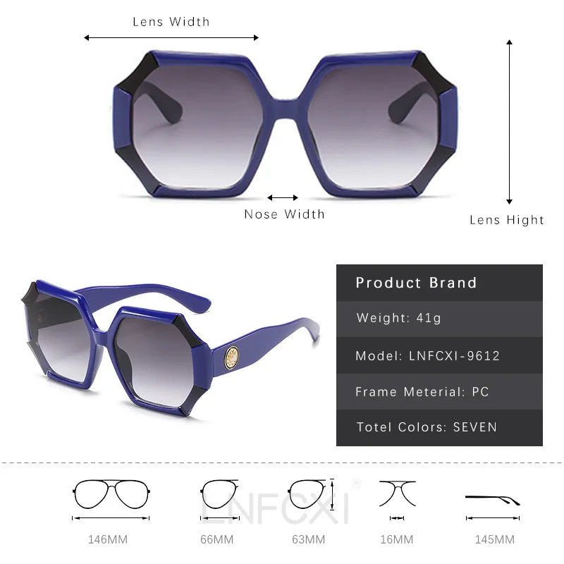 LNFCXI New Retro Oversized Sunglasses