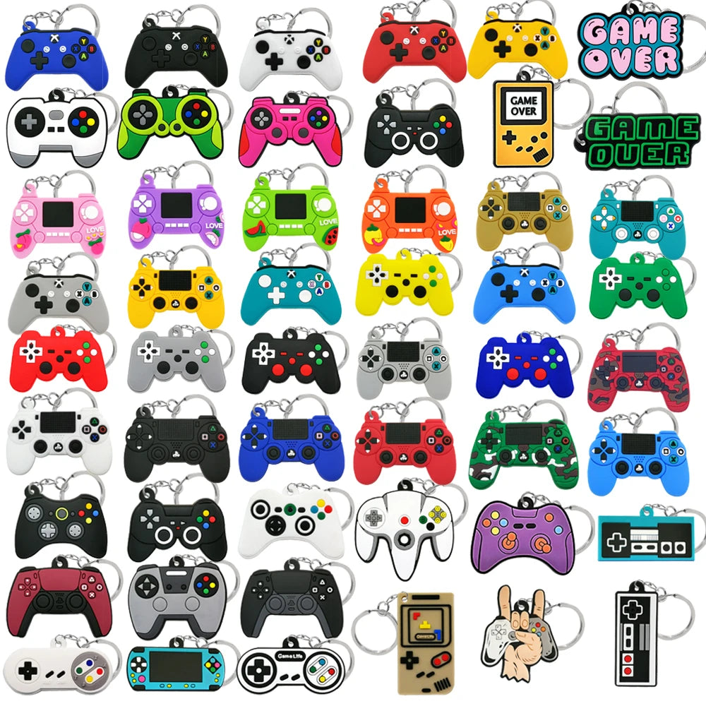 1PVC Game Pad PVC Keychain Boy’s Game Console Models Key Ring Fittings Funny Gift Key Chain USB Stick Accessories for Men Kids