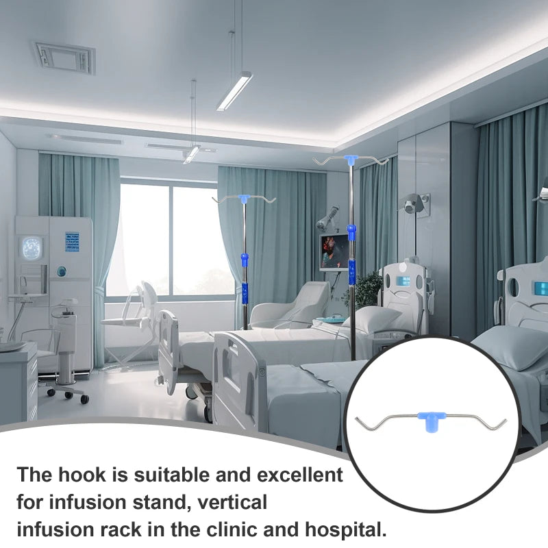 Mobile Medical Infusion Stand Portable Iv Poles Rack Hook Accessories