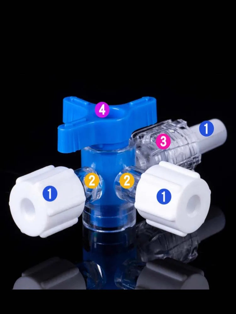 Disposable Three Way Stop Cock for Clinical Hospital Luer Lock Adapter 3 Way Stopcock Flexiable T-Connector Extension Tube