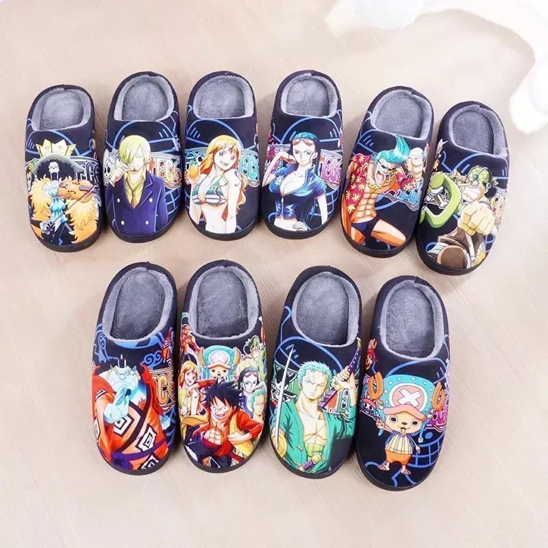 Anime Plush  One Piece Luffy slippers