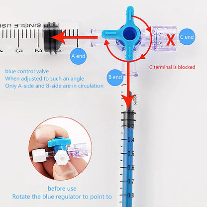 For Clinical Hospital Needle connector of syringe Adapter 2 or 3 Way Stopcock Flexiable T-Connector Extension Tube