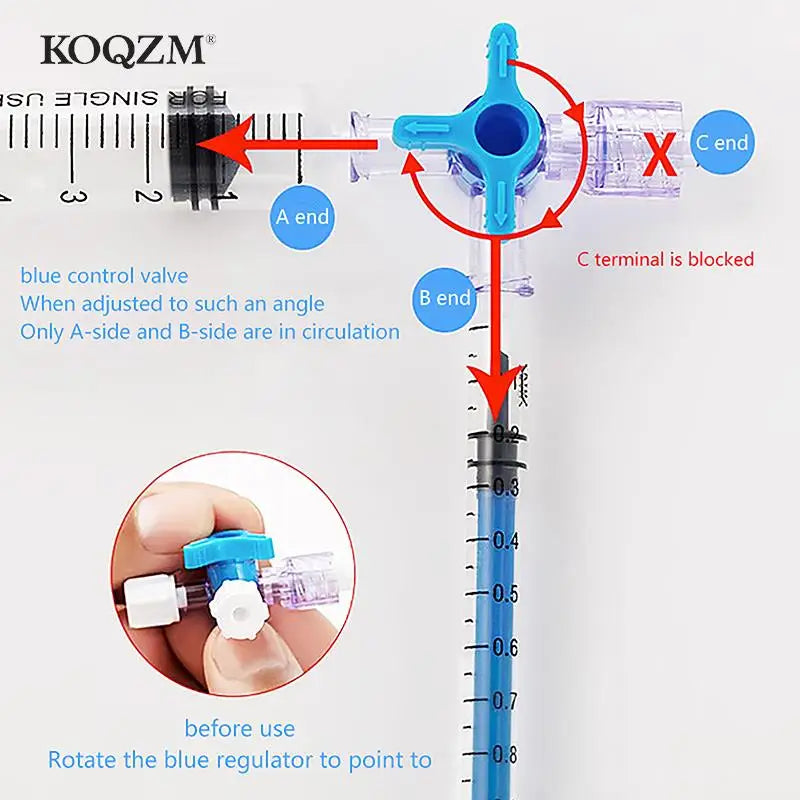 For Clinical Hospital Needle connector of syringe Adapter 2 or 3 Way Stopcock Flexiable T-Connector Extension Tube