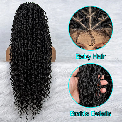 Synthetic Full Lace Box Water Wave Wavy Braids