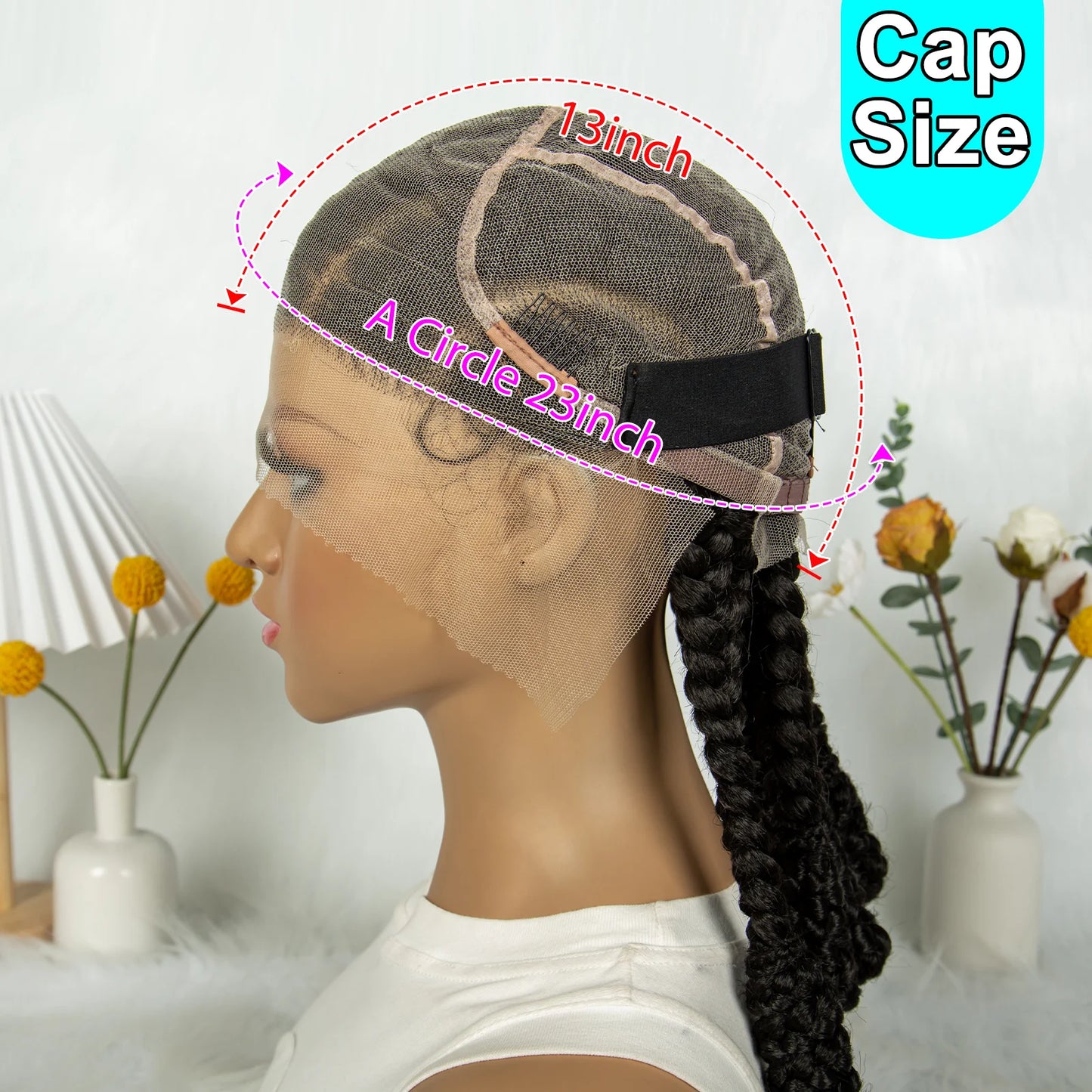 KIMA Cornrow Synthetic Full Lace Wig with Baby Hair