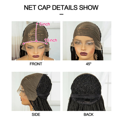 36 Inch Cornrow Braided Wigs Synthetic Lace Front Braids Wig Natural Knotless Braiding Hair Wig with Baby Hair for Black Women