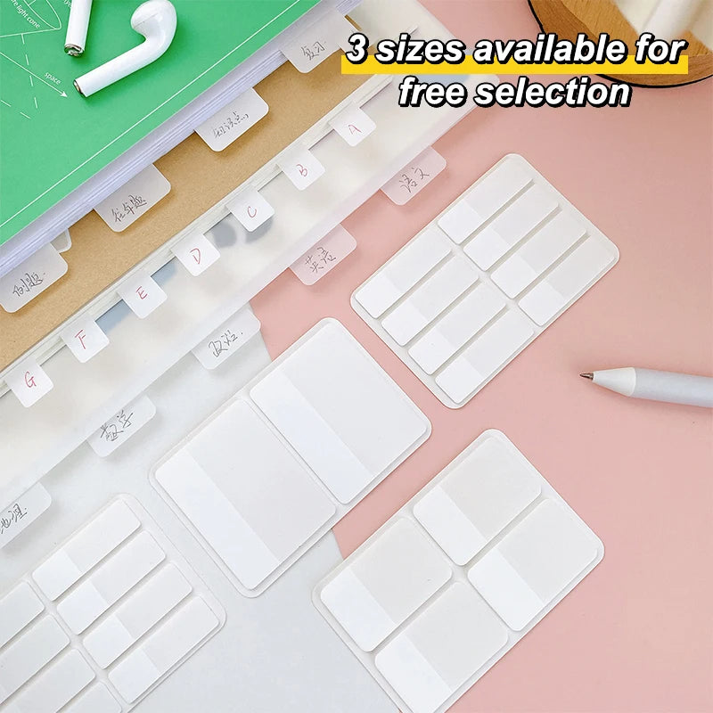 40/80/160 Pages Frosted Simple Pure White Index Stickers Transparent Label Stickers DIY Sticky Notes Office School Supplies