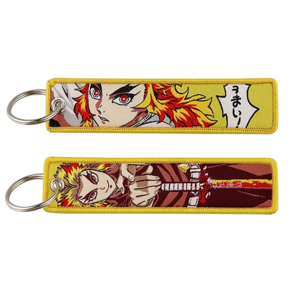 Demon Slayer Keychain Anime Figure Kamado Nezuko Kamado Tanjirou Canvas Pendant Decoration Key Ring for Man Kids Accessories