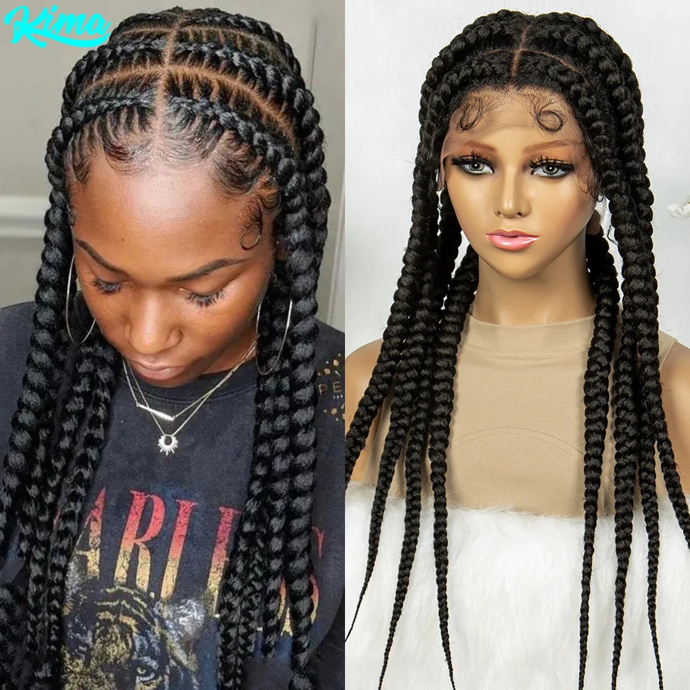 Kima 13*1 Lace Frontal Wig Synthetic Cornrow Braided Wigs 8 Dutches