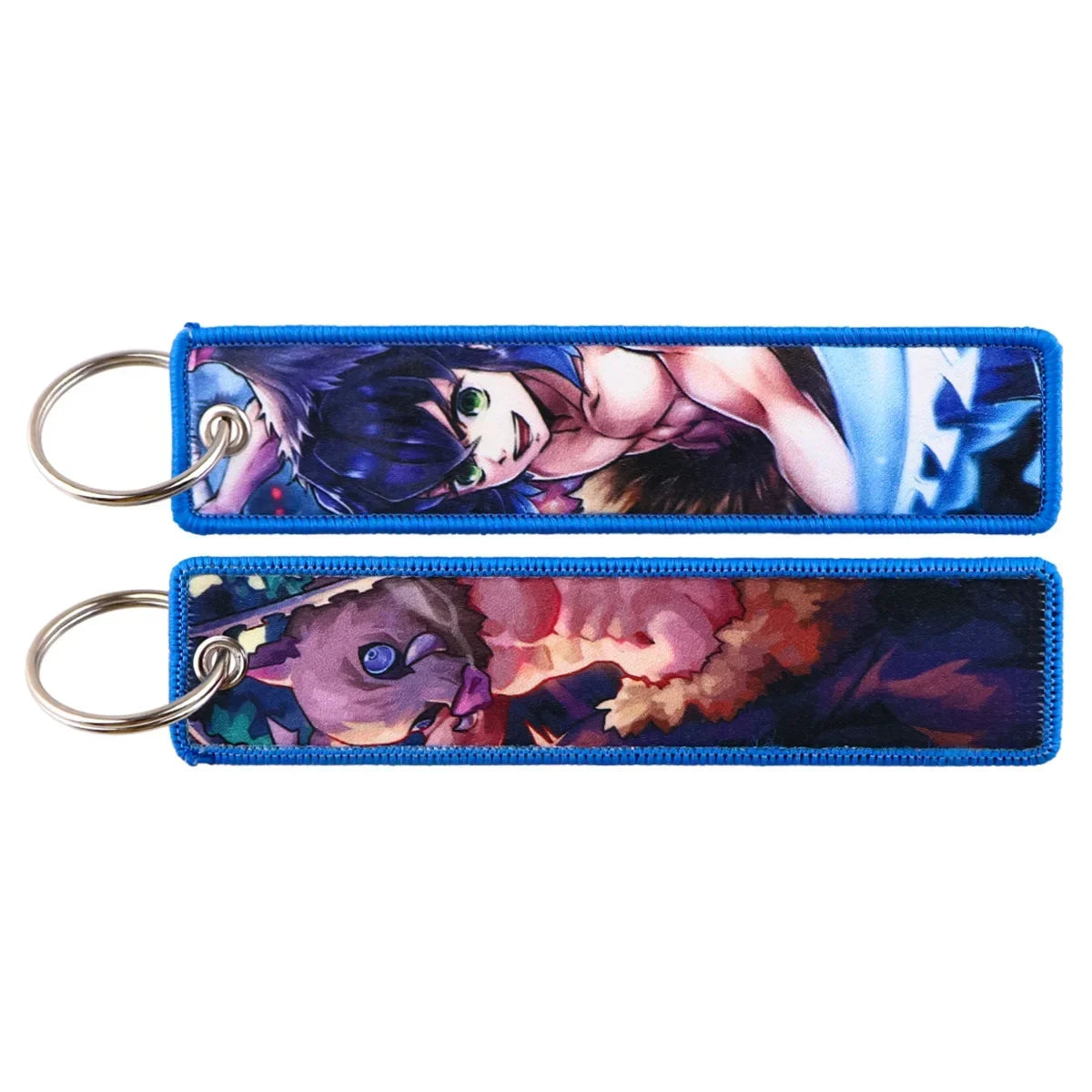 Demon Slayer Keychain Anime Figure Kamado Nezuko Kamado Tanjirou Canvas Pendant Decoration Key Ring for Man Kids Accessories