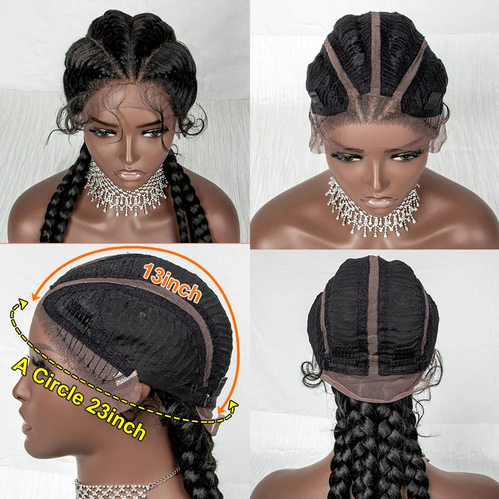 26 Inches Braided Synthetic Lace Front Wig