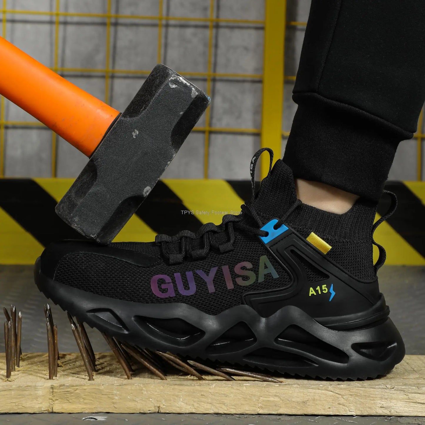 GUYISA Brand Man Safety Boots Steel Toe Work Shoes